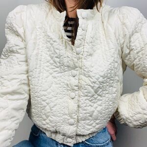 ee:some Los Angeles White Quilted Cropped Jacket – Size L
